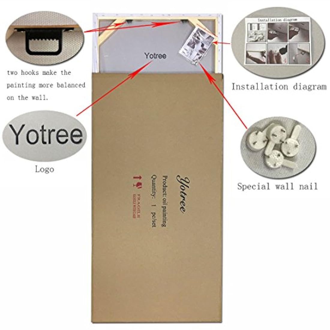 Pinturas 24x48 pulgadas al óleo Pintura 3D Pintado a mano