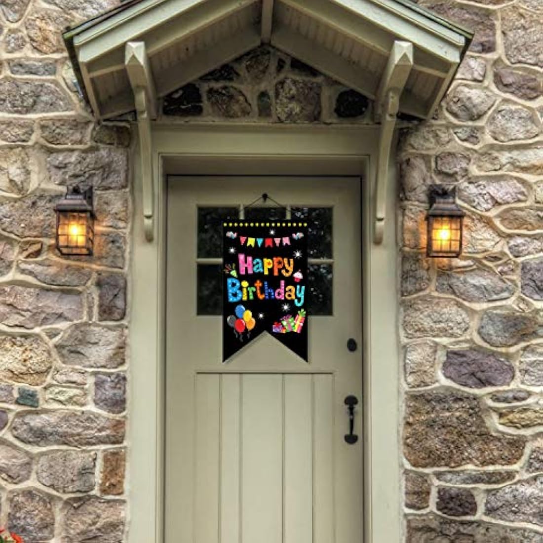 Decoraciones de fiesta de feliz cumpleaños color negro