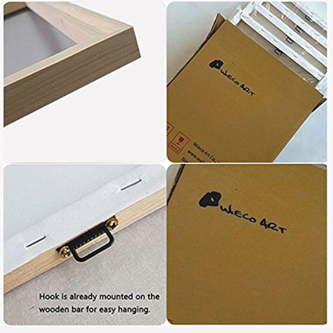 Wieco Art - Lienzo decorativo pintado a mano, 5 unidades