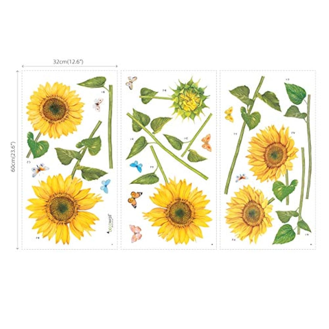 Pegatinas de pared para niños diseño de girasoles