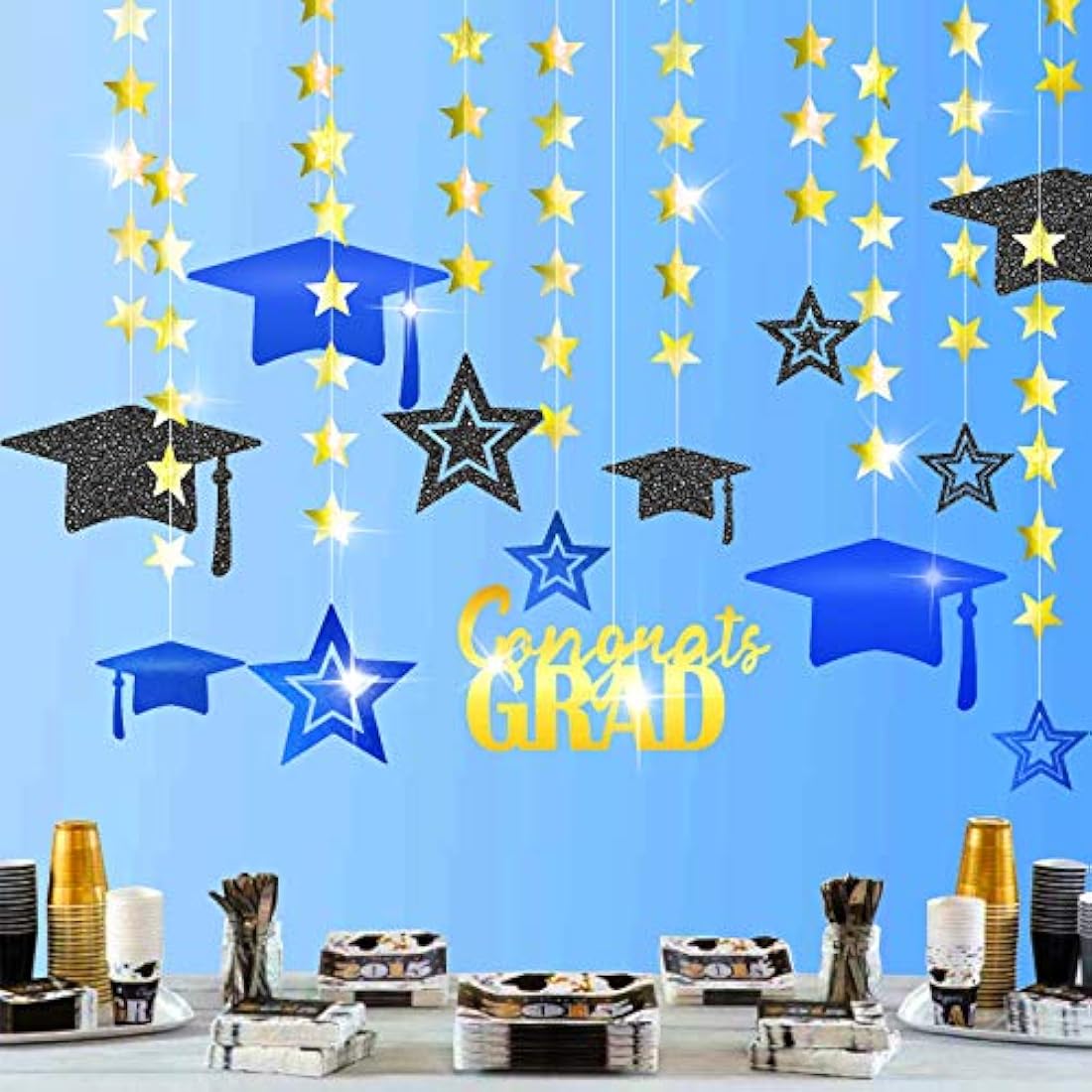 Kit de decoración de fiesta de graduación negro