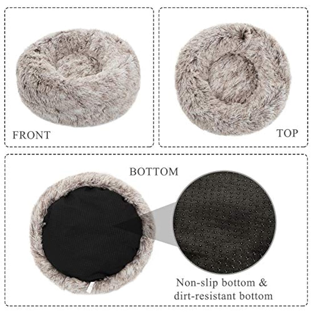 Cojín redondo de dona para perro, calmante talla 50cm