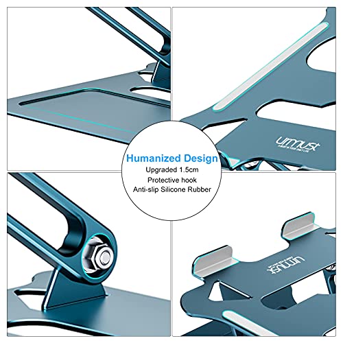 Urmust - Soporte de aluminio ligero para laptop y notebook de hasta 15.6 soporte ergonómico, ajustable, y portátil con alfombrilla para el mouse, compatible con MacBook Air Pro, Dell, HP, Lenovo