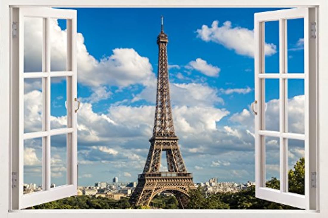 Vinilo 3D con diseño de marco de ventana blanco