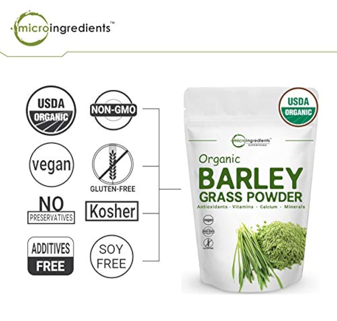 Micro Ingredientes Polvo de Cebada Orgánica Hierba 17.64 oz