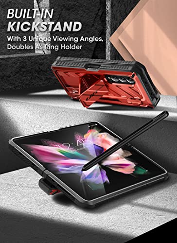 SUPCASE Unicorn Beetle Pro Series - Funda para Samsung Galaxy Z Fold 3 5G (2021), carcasa de doble capa resistente con protector de pantalla integrado y soporte y ranura para bolígrafo S (ruiddy)
