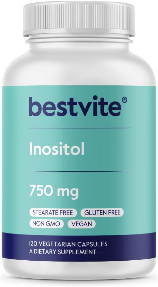 BESTVITE Inositol 750 mg Vegan, Sin Estearatos, 120 Cápsulas