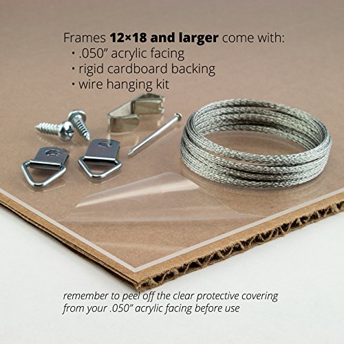 Marco de imagen de 16x20 acabado liso ancho de 1 negro