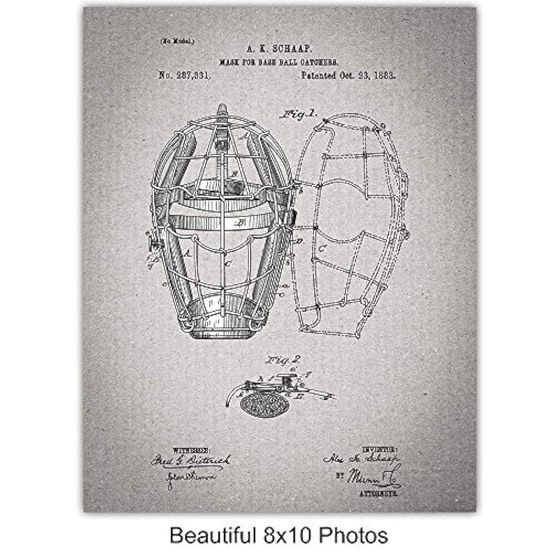 Impresiones de arte de patente de béisbol