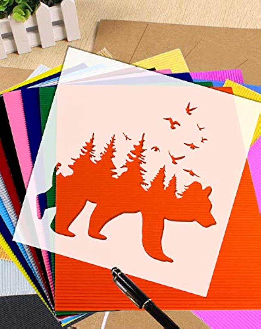 GSS Designs - Plantilla diseño de oso para pared (12x12)