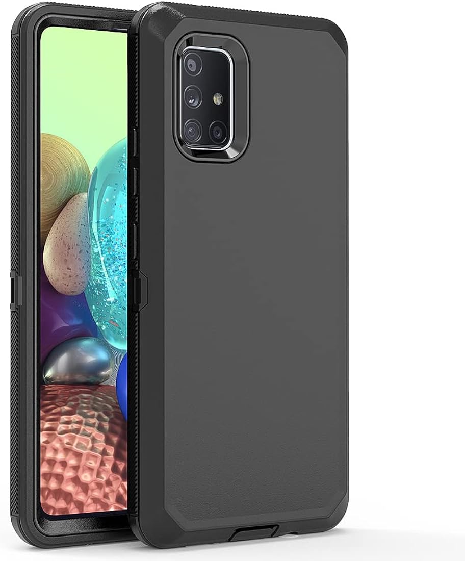 TASHHAR Funda de teléfono para Samsung Galaxy A71 5G, resistente a prueba de golpes, funda protectora con clip para cinturón para Samsung A71 5G de 6.7 pulgadas (negro)