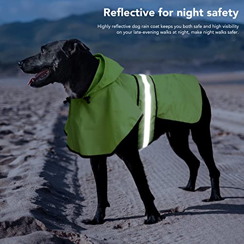 Weesiber Chaqueta impermeable para perros – Impermeable reflectante ajustable para perros con capucha, abrigo ligero para perros pequeños (pequeño, verde)
