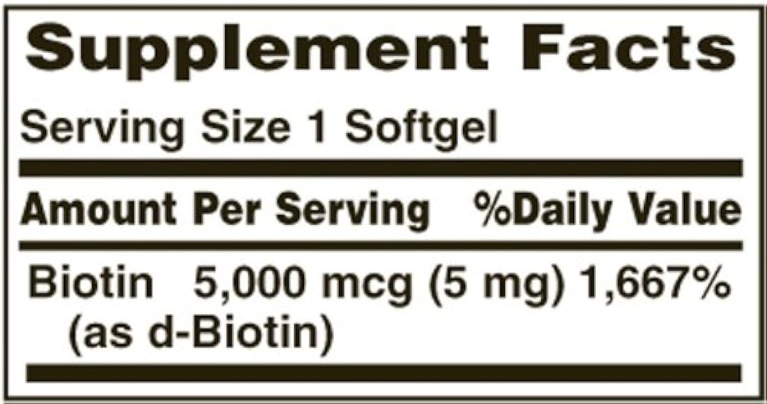 Nature 's Bounty, biotina de súper potencia, 5000 mcg, 72 unidades (60 + 12 bonos), 13430, paquete de de 2, Con, 2