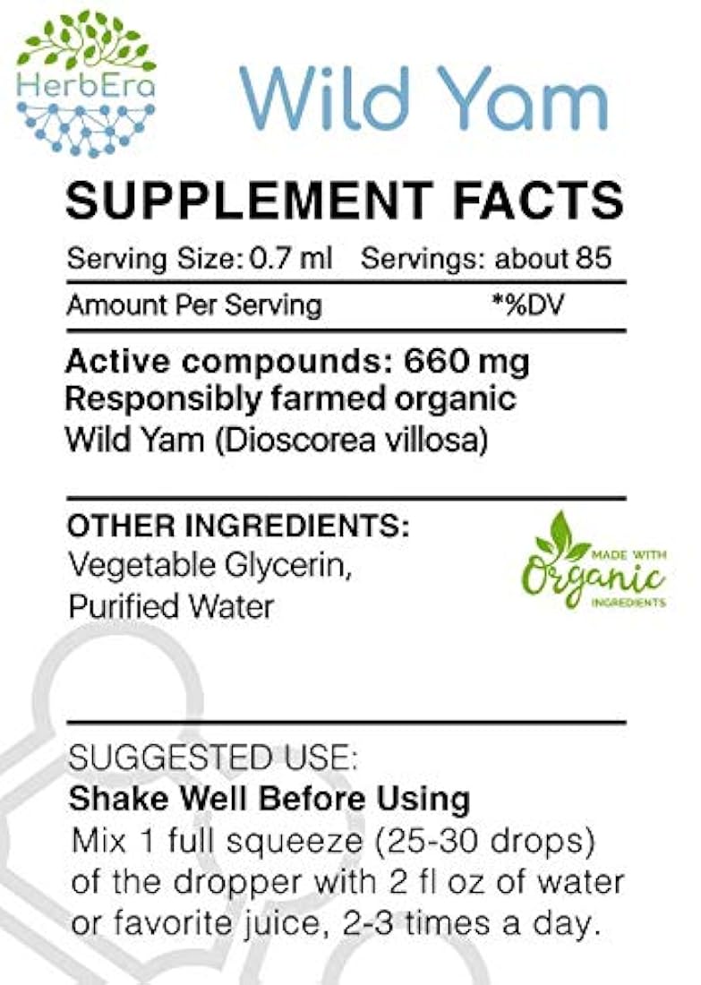 Wild Yam alcohol-free Extracto Tintura de hierbas