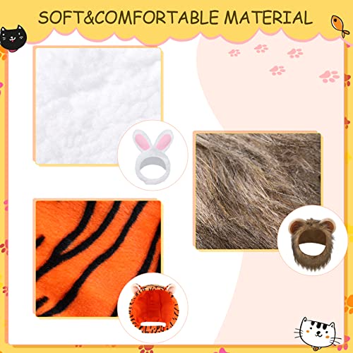 5 piezas de sombrero de gato adorable disfraz de conejo con orejas divertido sombrero de gato de melena para gatos y perros pequeños, gatito, cachorro, accesorio para fiesta de disfraces