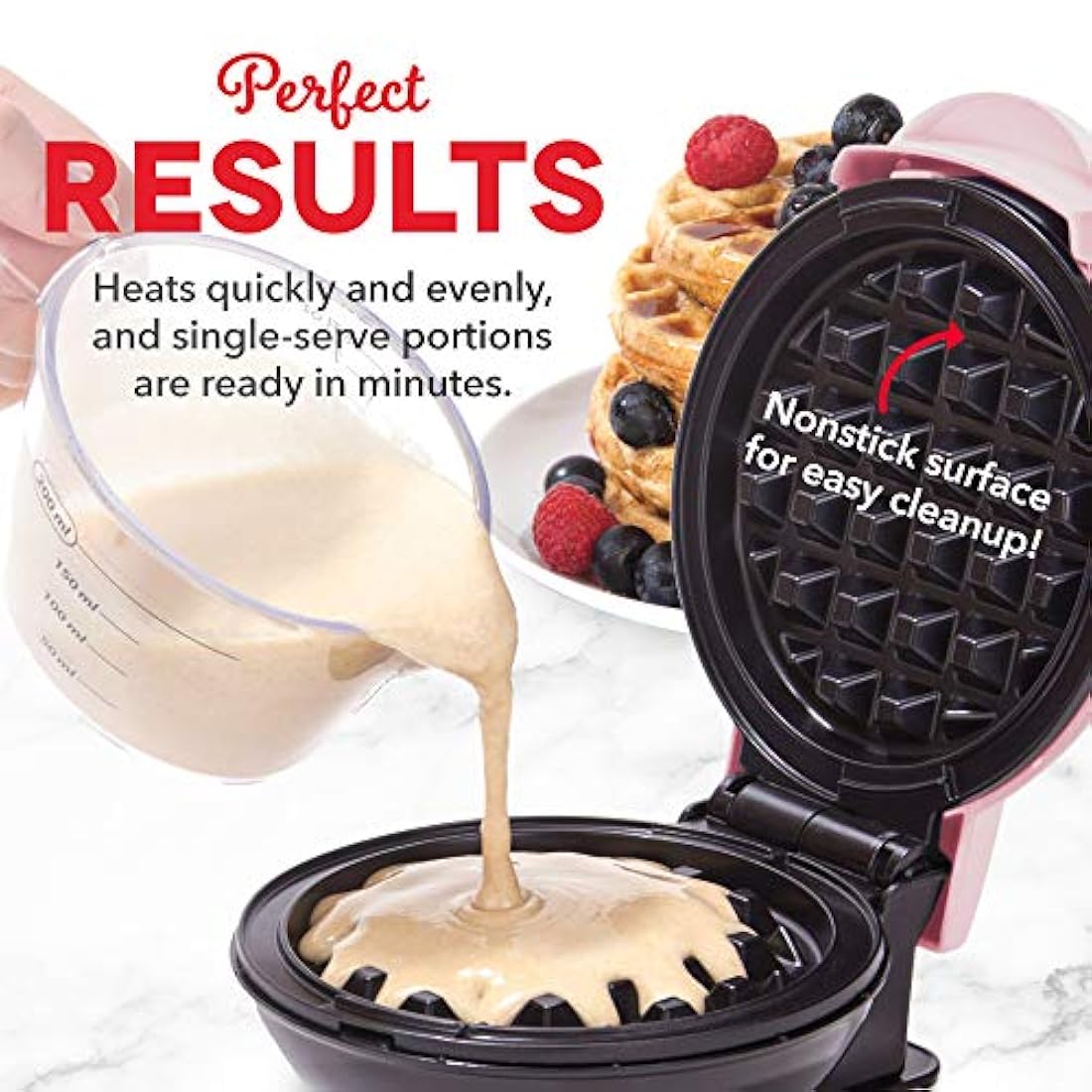 Wafleras Mini Dash 4 pulgadas Color Pink