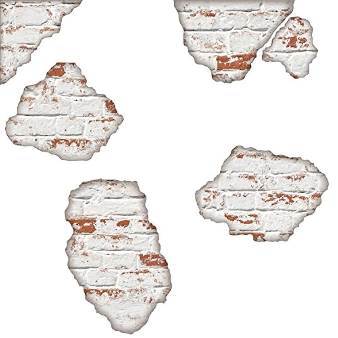 6 Pegatinas adhesiva de pared ladrillo blanco (25 x 3 x 3)