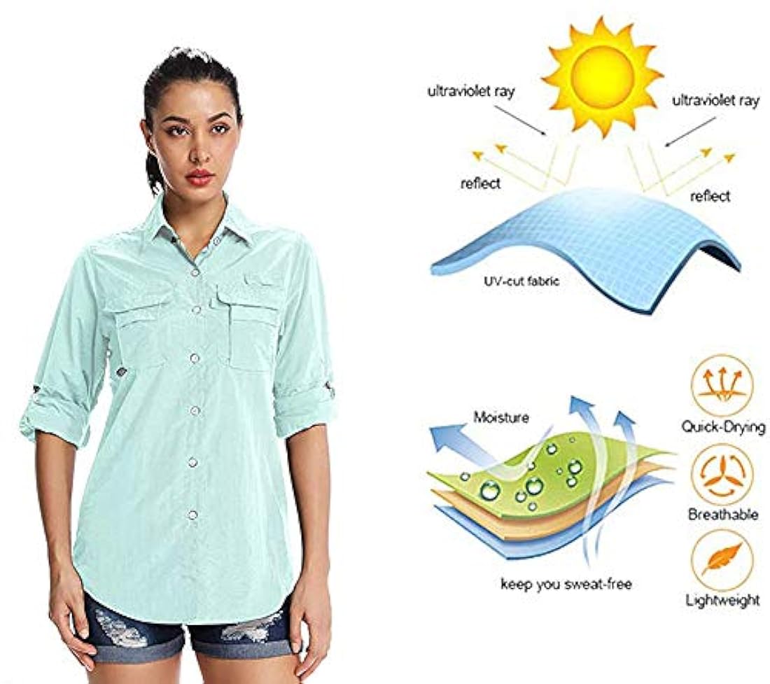 Linlon playera de pesca de secado rápido, con protección UV