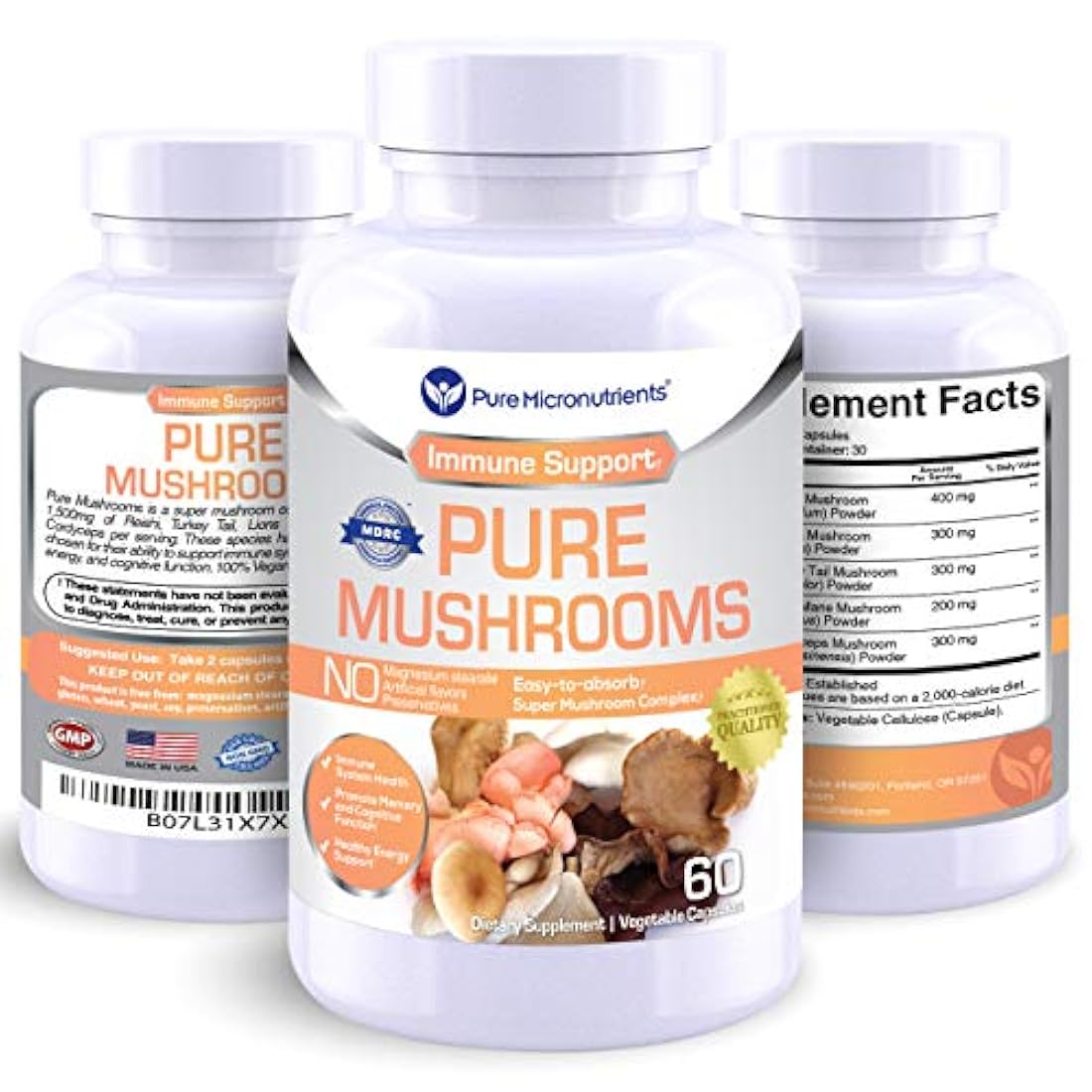 Suplemento de hongos puros – Mane de leones, Reishi, Chaga