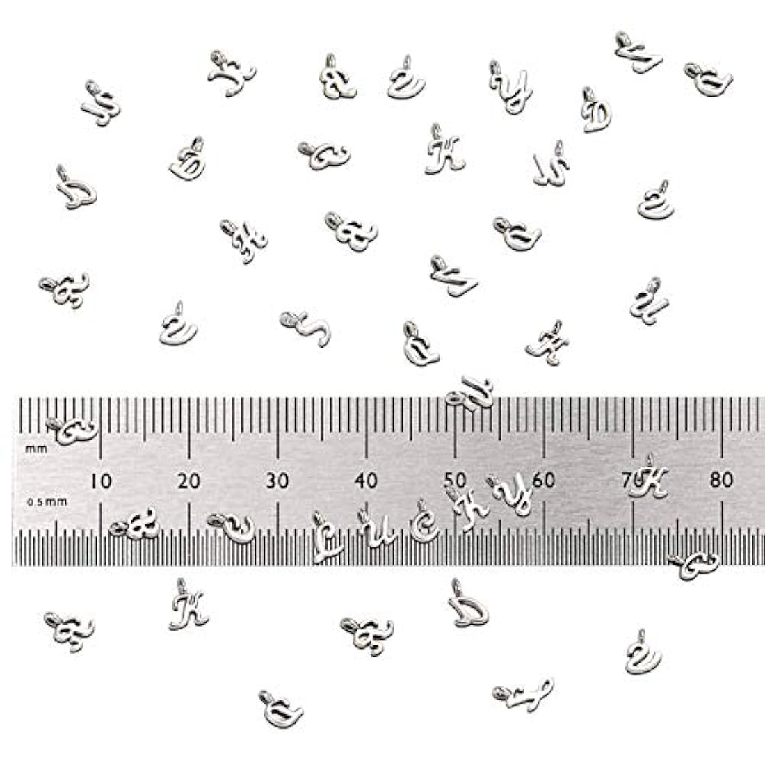 Dijes y Medallas 156 piezas / 6 juegos de alfabeto ABC