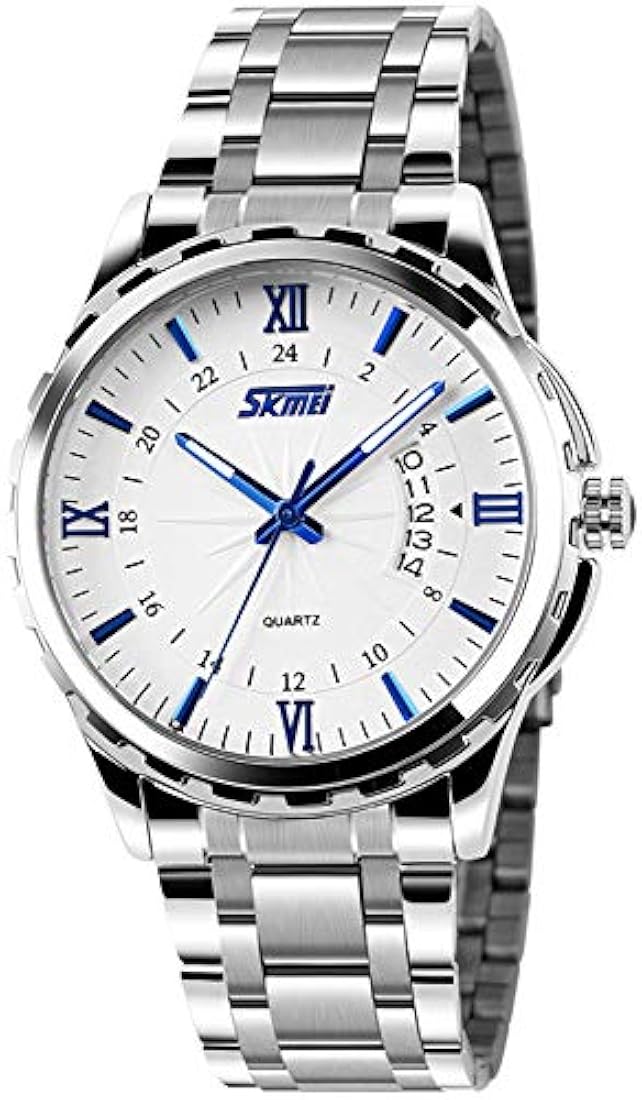 Reloj clásico de cuarzo para hombre con correa de acero inox