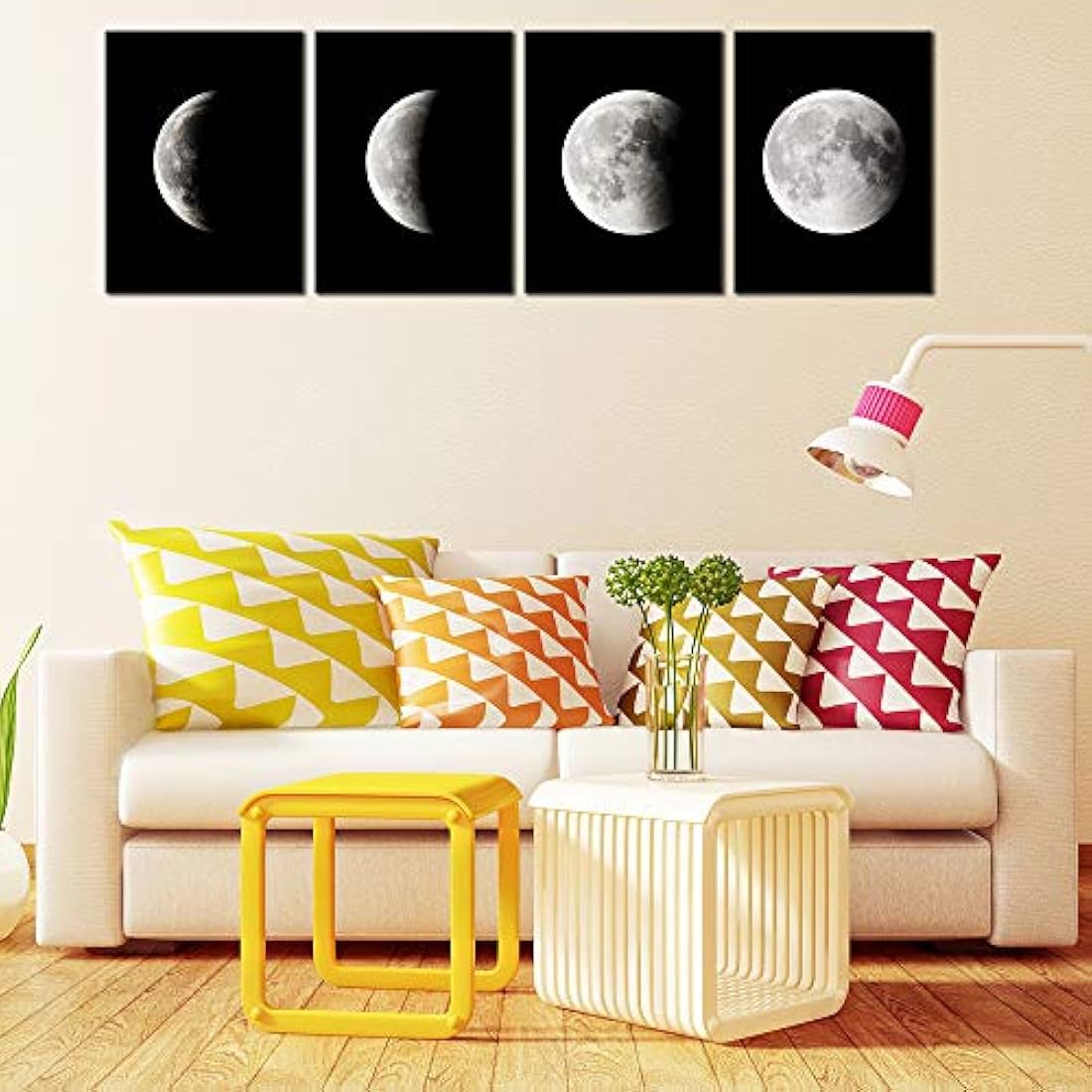 Wieco Art P4RAB018 - Juego de 4 lienzos de giclée modernos