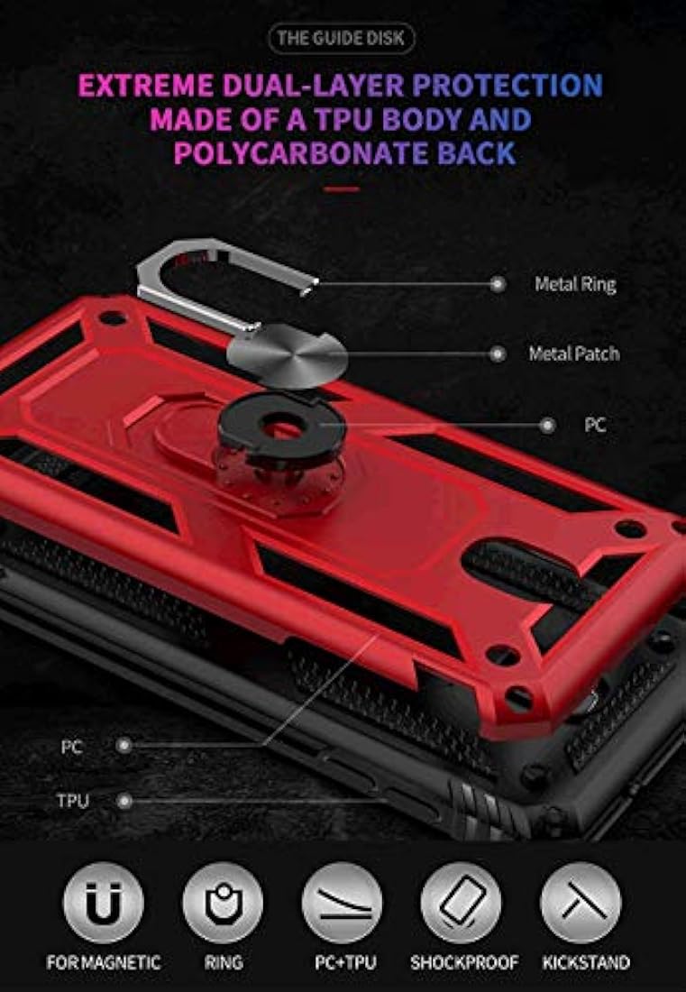Estuche para teléfono TJS para Samsung (Rojo / Negro)