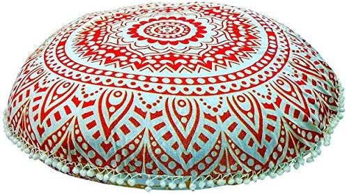 ICC - Cojín redondo grande de 32 pulgadas, para silla otomana, cojín de meditación, cojín de suelo para adultos, fundas otomanas, muebles de sala de manualidades, cubierta de fuego