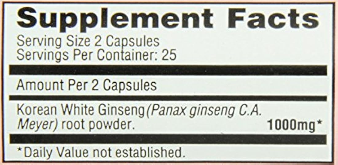 Elixir Blanco El ginseng coreano Imperial, 500 mg, 50 Count