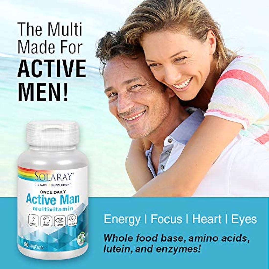 Solaray Once Daily Active Man Vcápsulas, 90 unidades