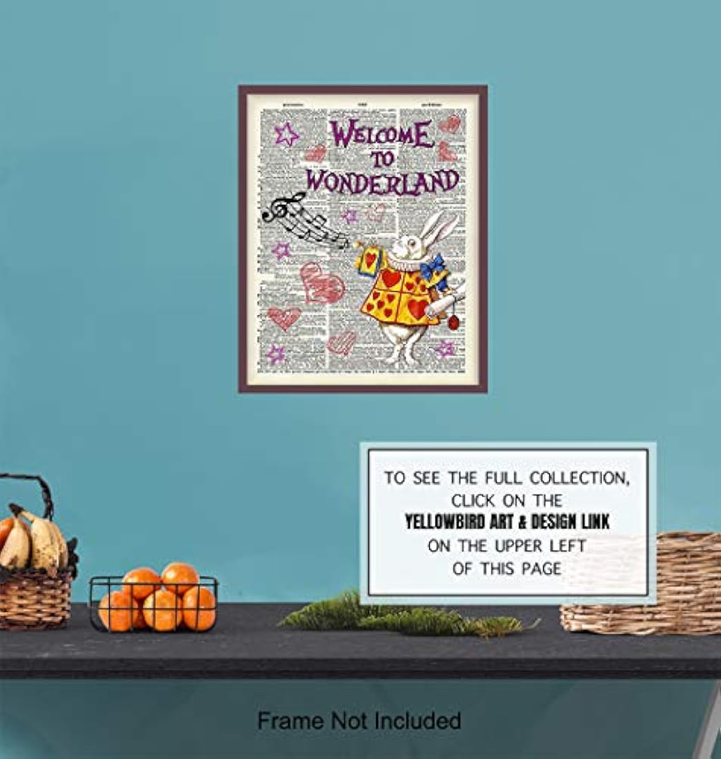 arte de pared de conejo blanco para cuarto de niños 8x10