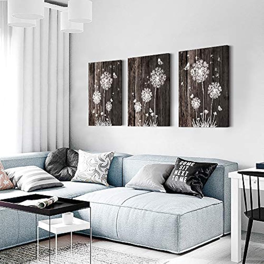 Arte de pared para dormitorio Simple Life negro y blanco