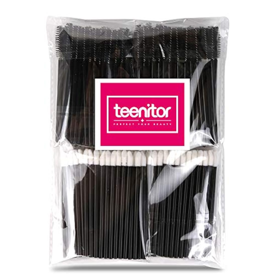 Aplicadores de maquillaje desechables, Teenitor 100 unidades de lápiz labial aplicador varitas y 100 unidades de pestañas pestañas pestañas brillo labial probador de labios pestañas cepillo de maquillaje de Halloween