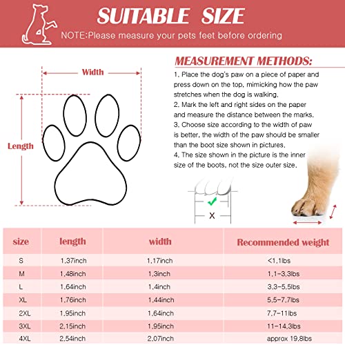4 juegos de zapatos impermeables para perro, botas de lluvia y nieve, transpirables, protectores de patas, antideslizantes, botas de perro de suela suave con cordón ajustable para perro