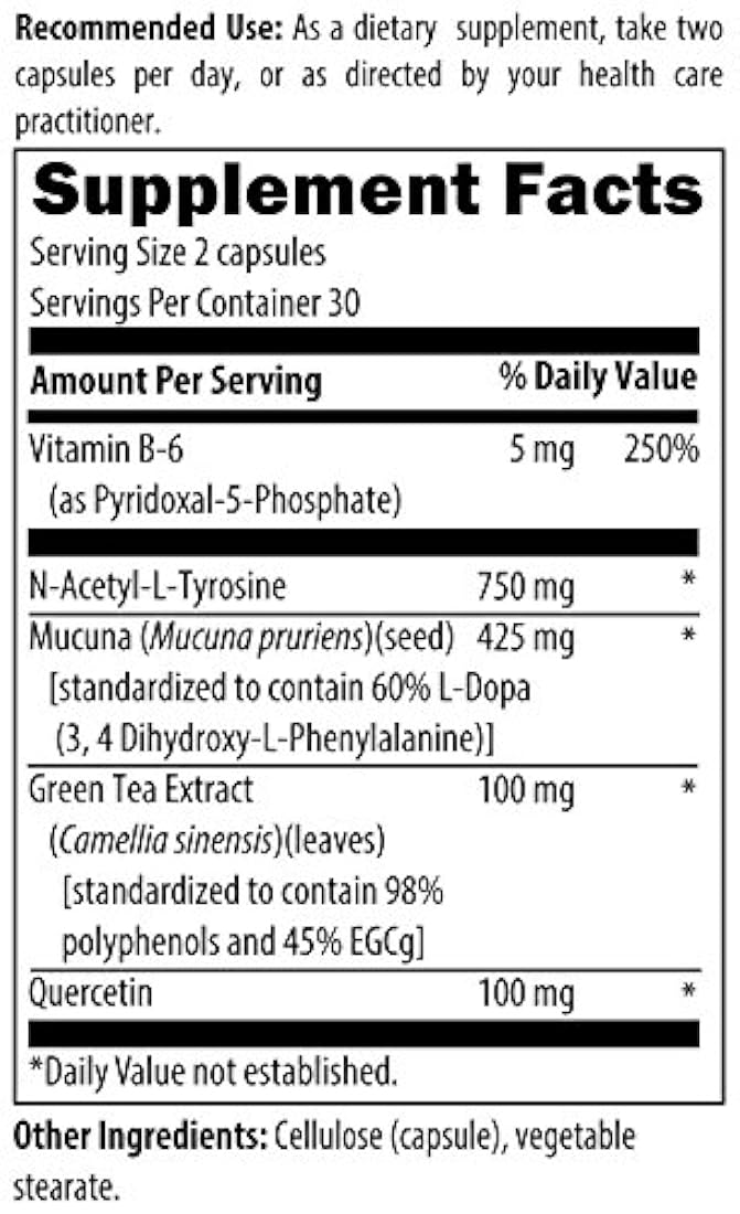 Designs for Health DopaBoost - Soporte de dopamina con Mucuna Pruriens + Vitamina B6 (60 cápsulas)