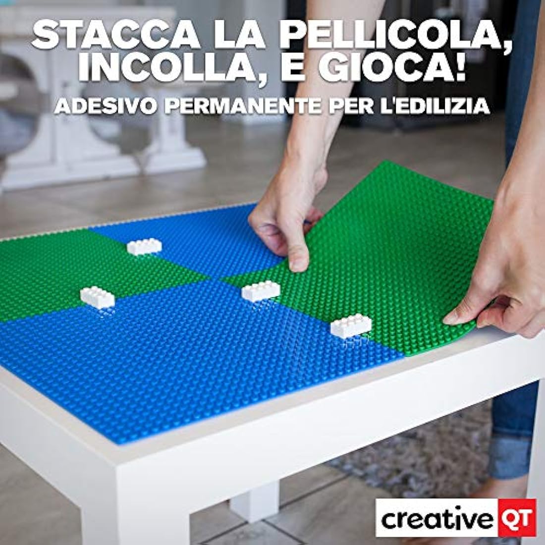 Bases compatibles con Lego, reverso de pelar y pegar