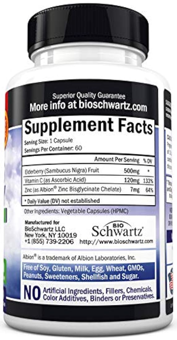 BioSchwartz - Cápsulas de saúco con zinc y vitamina C