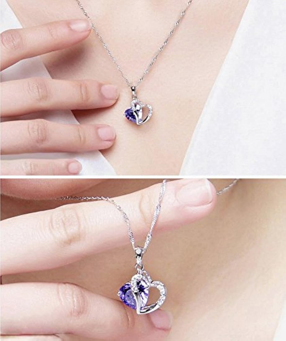 Collar colgante con forma de corazón de cristales