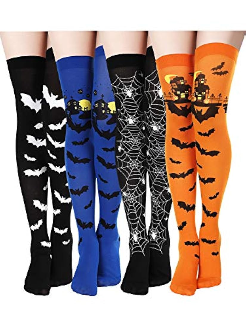 4 pares de medias largas de muslo para cosplay o festival.