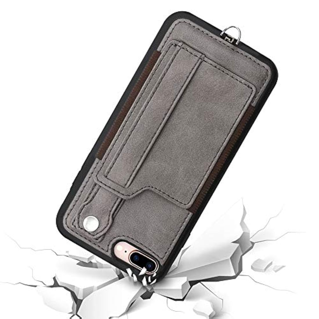 TOOVREN - Funda para collar de iPhone Gris