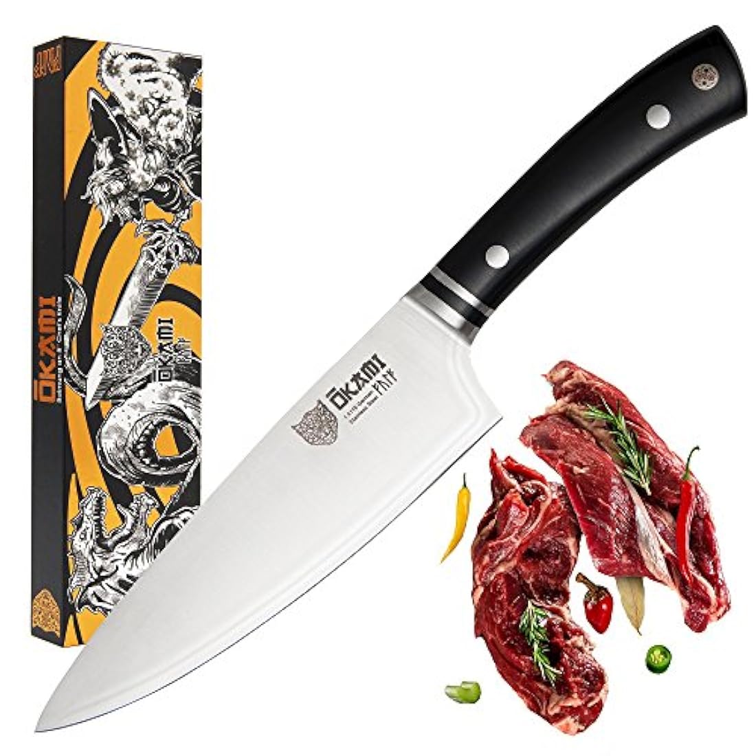 Cuchillos OKAMI  Cuchillo de chef 8 para Deluxe,