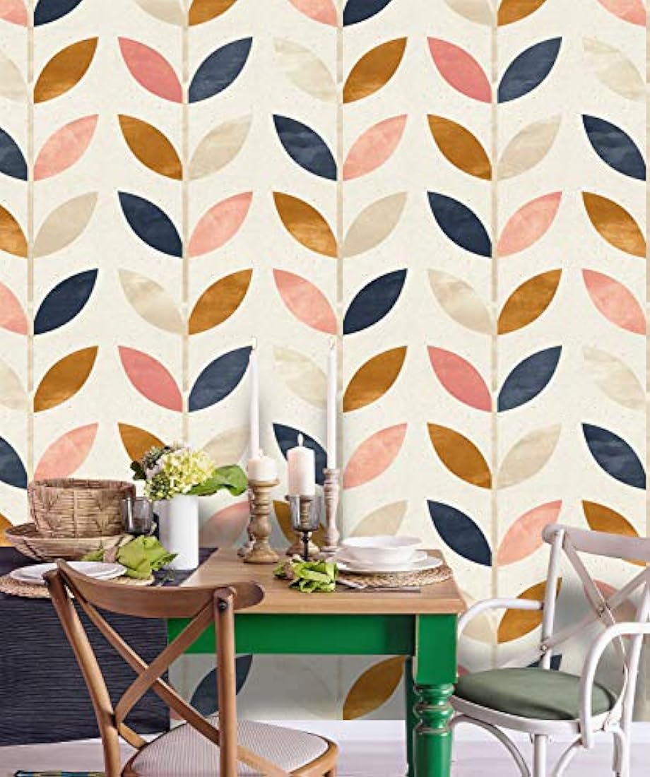 Papel pintado autoadhesivo,diseño floral de oro rosa