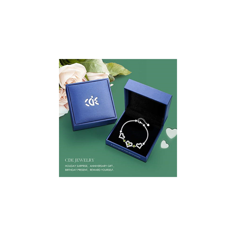 Pulseras de plata fina con colgante de corazón ajustable