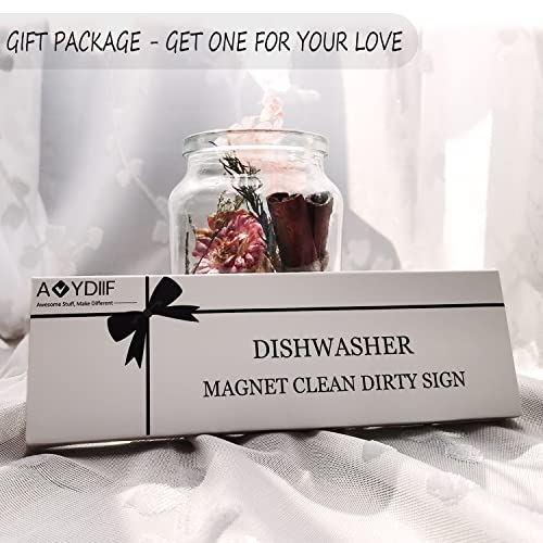 Imán para lavavajillas con imán de limpieza sucia, sin arañazos, imán suave súper fuerte con adhesivos de doble cara, fácil de leer y deslizar para cocina, lavavajillas, nevera, lavandería, lavadora (plateado y blanco)