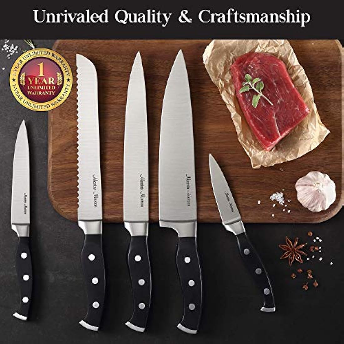 Juego de cuchillos de cocina de alta calidad con bloque