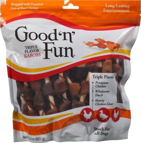 Kabobs de Rawhide Triple Sabor para Perros Good'N'Fun 1.5 lb