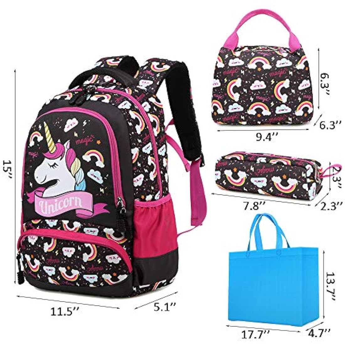 Juego de mochila para niñas con bolsa de almuerzo