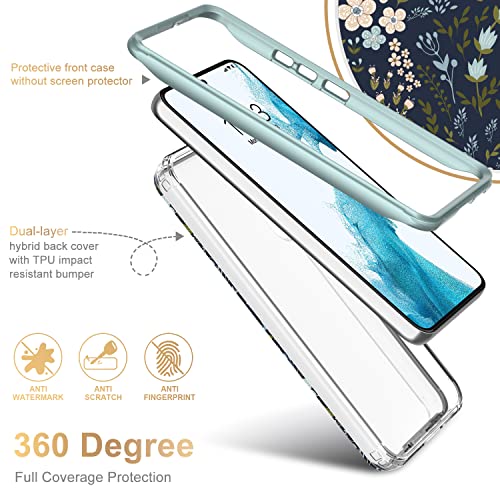 ESDOT Funda para Samsung Galaxy S22 Plus, grado militar, prueba de caídas de 21 pies, resistente, con diseños de moda para mujeres y niñas, funda protectora para teléfono Galaxy S22+ Plus 6.6 pulgadas, con flores pequeñas