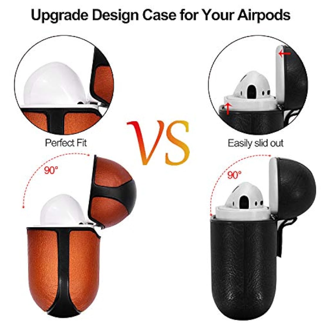 V-MORO - Funda de piel compatible con Airpods Pro Marrón