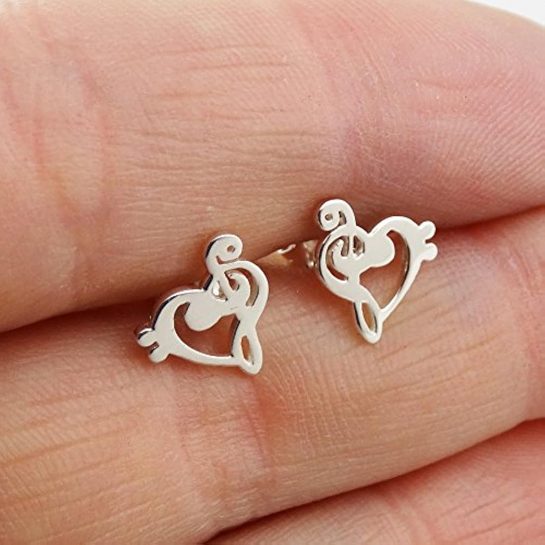 Zarcillos de plata forma de nota musical FashionJunkie